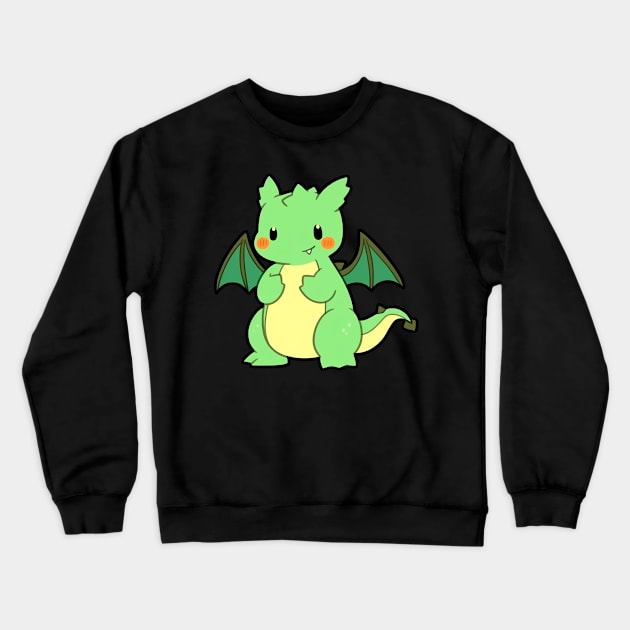 Cute Green Dragon Crewneck Sweatshirt by Chromatic Currents